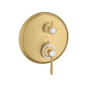 AXOR Montreux Thermostatic mixer for concealed installation with lever landle and shut-off / diverter valve - Brushed Gold Optic