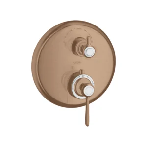 AXOR Montreux Thermostatic mixer for concealed installation with lever landle and shut-off / diverter valve - Brushed Red Gold