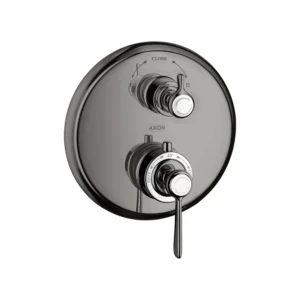 AXOR Montreux Thermostatic mixer for concealed installation with lever landle and shut-off / diverter valve - Polished Black Chrome