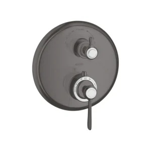 AXOR Montreux Thermostatic mixer for concealed installation with lever landle and shut-off / diverter valve - Brushed Black Chrome