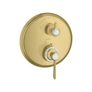 AXOR Montreux Thermostatic mixer for concealed installation with lever landle and shut-off / diverter valve - Brushed Brass