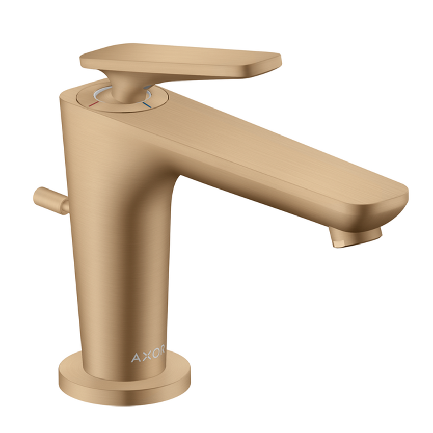 AXOR Citterio C Single lever basin mixer 90 with CoolStart for hand washbasins and pop-up waste set Brushed Bronze