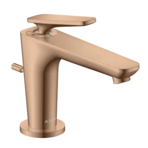 AXOR Citterio C Single lever basin mixer 90 with CoolStart for hand washbasins and pop-up waste set Polished Red Gold