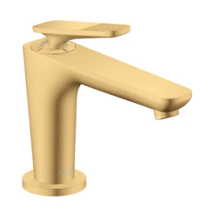 AXOR Citterio C Single lever basin mixer 90 with CoolStart for hand washbasins and waste set, Cubic Cut -  Brushed Gold Optic