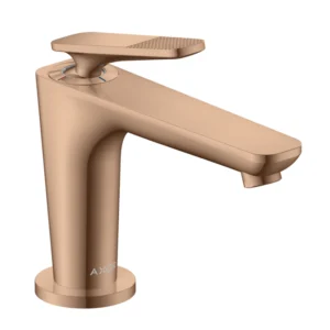 AXOR Citterio C Single lever basin mixer 90 with CoolStart for hand washbasins and waste set, Cubic Cut -  Polished Red Gold