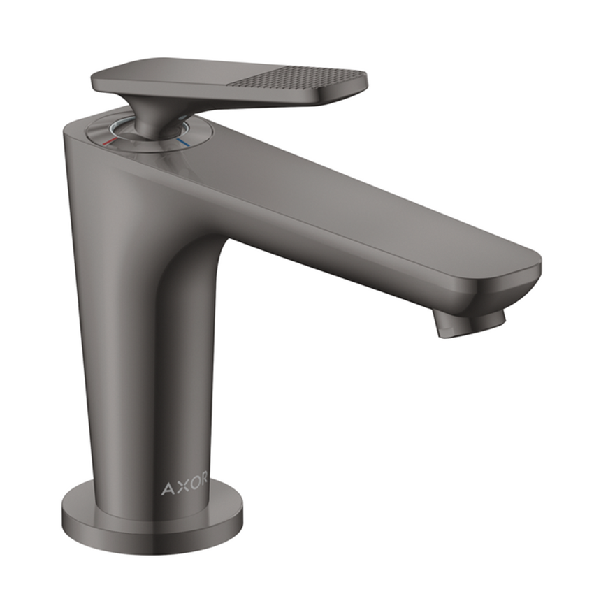 AXOR Citterio C Single lever basin mixer 90 with CoolStart for hand washbasins and waste set, Cubic Cut - Polished Black Chrome