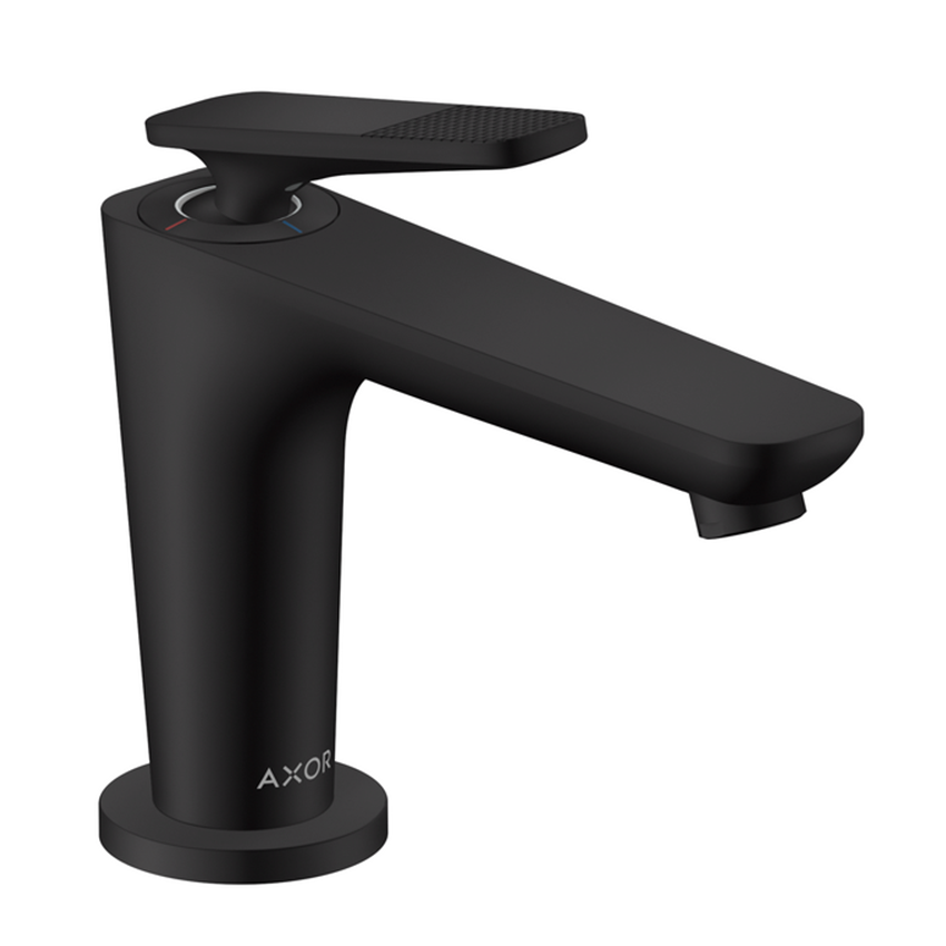 AXOR Citterio C Single lever basin mixer 90 with CoolStart for hand washbasins and waste set, Cubic Cut - Matt Black