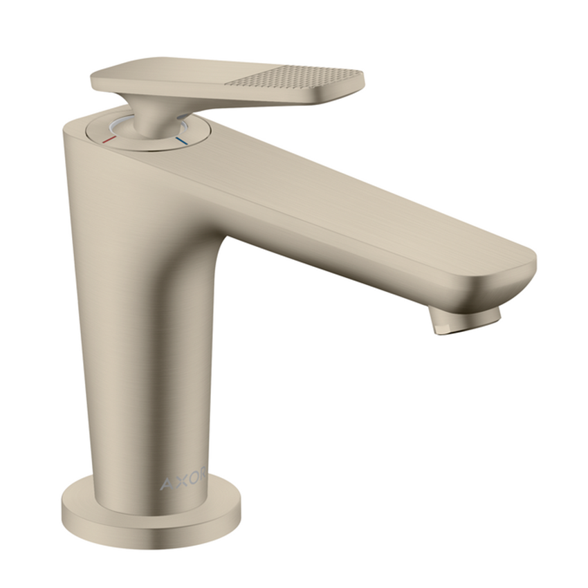 AXOR Citterio C Single lever basin mixer 90 with CoolStart for hand washbasins and waste set, Cubic Cut - Brushed Nickel