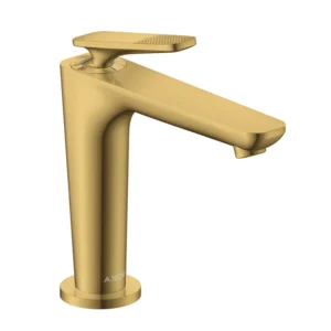 AXOR Citterio C Single lever basin mixer 125 with CoolStart and waste set, Cubic Cut -  Polished Gold Optic