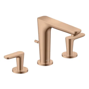 AXOR Citterio C 3-hole basin mixer 125 with pop-up waste set -  Polished Red Gold