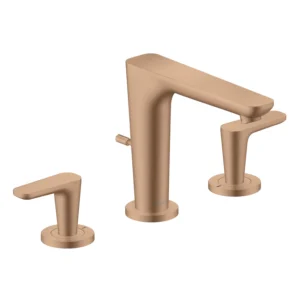 AXOR Citterio C 3-hole basin mixer 125 with pop-up waste set -  Brushed Red Gold