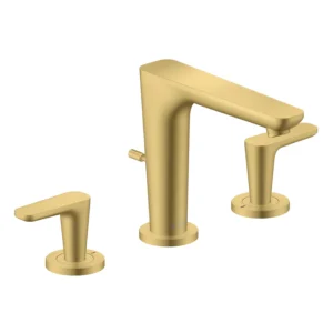 AXOR Citterio C 3-hole basin mixer 125 with pop-up waste set -  Brushed Brass