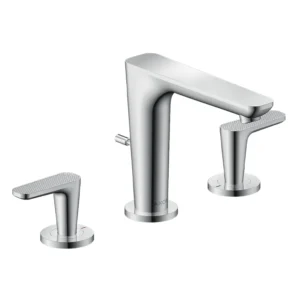 AXOR Citterio C 3-hole basin mixer 125 with pop-up waste set, cubic cut -  Chrome