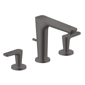 AXOR Citterio C 3-hole basin mixer 125 with pop-up waste set, cubic cut -  Brushed Black Chrome