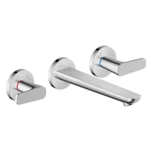 AXOR Citterio C 3-hole basin mixer wall-mounted with spout 195 mm -  Chrome