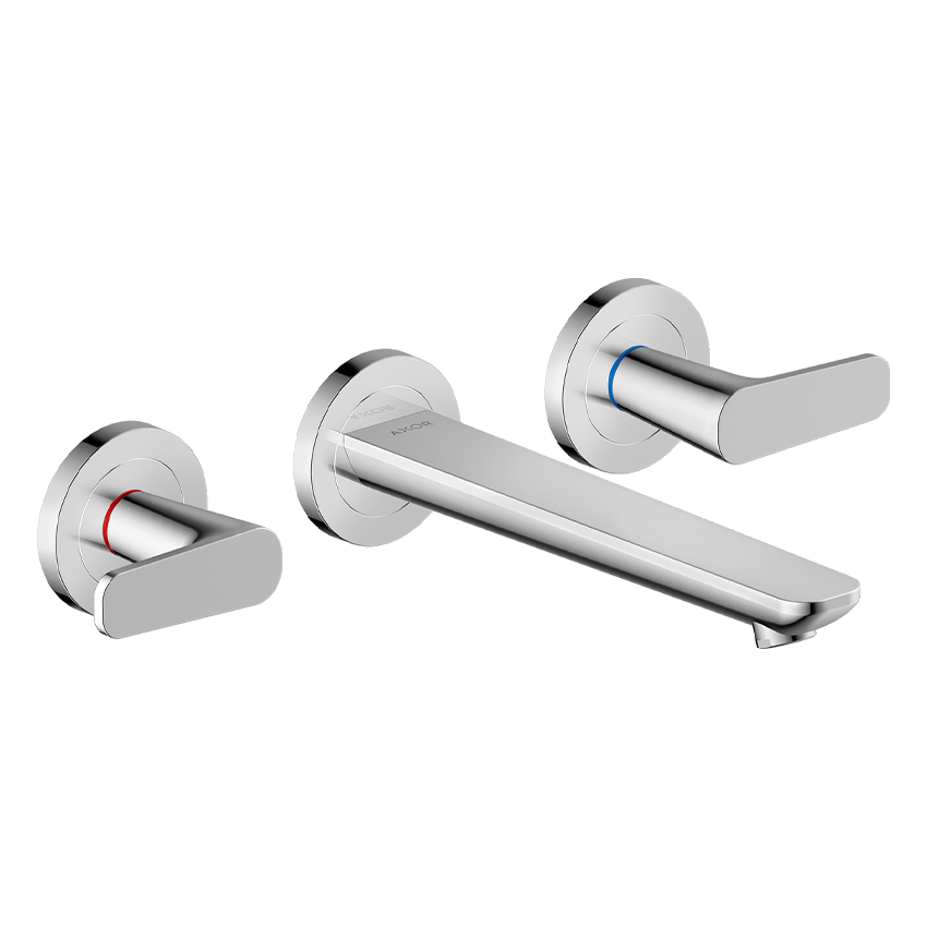 AXOR Citterio C 3-hole basin mixer wall-mounted with spout 195 mm - Chrome