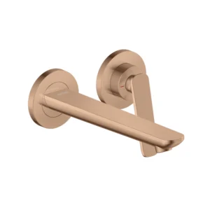 AXOR Citterio C Single lever basin mixer for wall-mounted with spout 195 mm -  Polished Red Gold