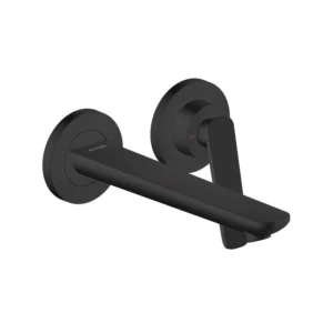 AXOR Citterio C Single lever basin mixer for wall-mounted with spout 195 mm, cubic cut  -  Matt Black