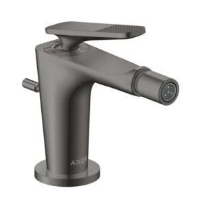 AXOR Citterio C Single lever bidet mixer with pop-up waste set, Cubic Cut -  Polished Black Chrome
