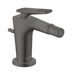 AXOR Citterio C Single lever bidet mixer with pop-up waste set, Cubic Cut -  Brushed Black Chrome