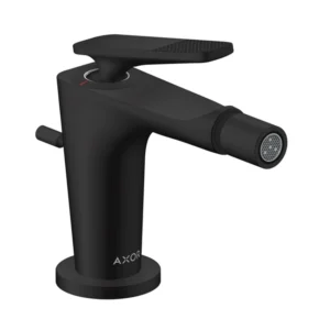 AXOR Citterio C Single lever bidet mixer with pop-up waste set, Cubic Cut -  Matt Black