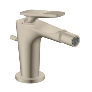 AXOR Citterio C Single lever bidet mixer with pop-up waste set, Cubic Cut -  Brushed Nickel
