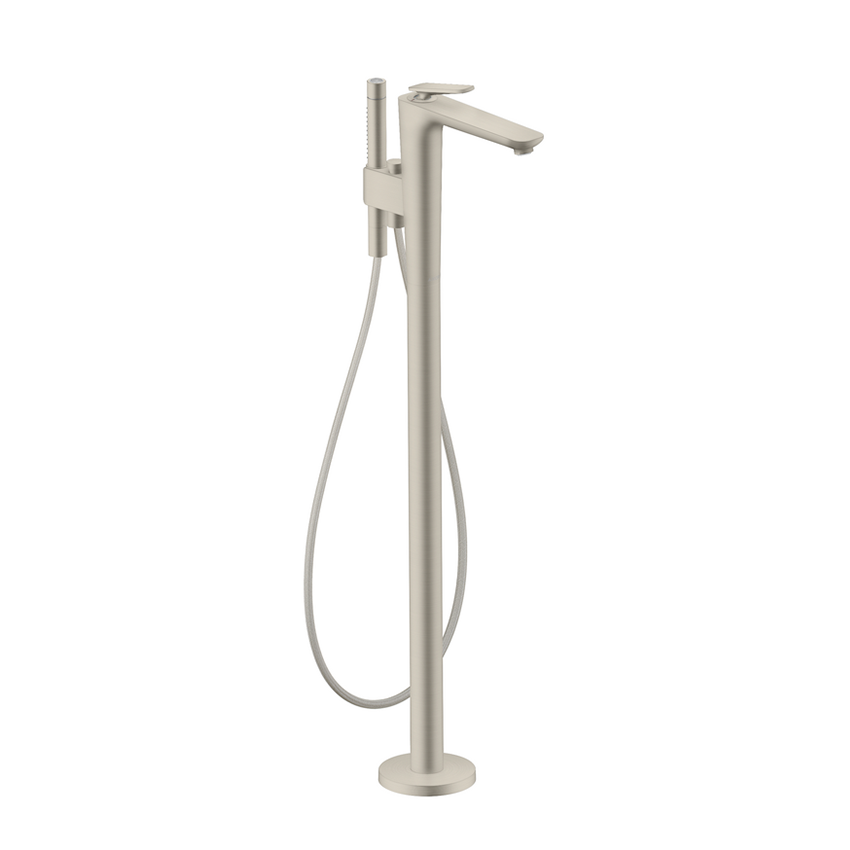 AXOR Citterio C Single lever bath mixer floor-standing, Cubic Cut - Stainless Steel Optic