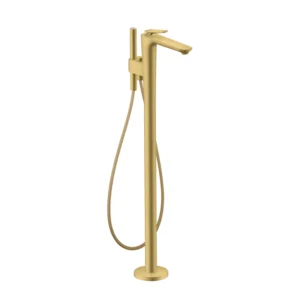 AXOR Citterio C Single lever bath mixer floor-standing, Cubic Cut -  Brushed Brass