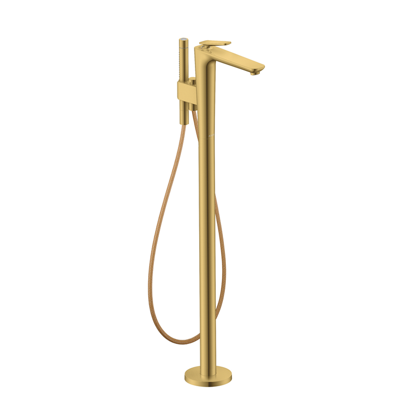AXOR Citterio C Single lever bath mixer floor-standing, Cubic Cut - Polished Gold Optic