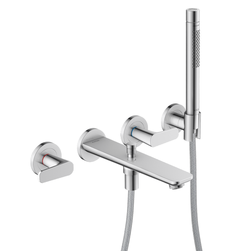 AXOR Citterio C 3-hole bath mixer for concealed installation wall-mounted with hand shower- Chrome