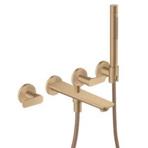 AXOR Citterio C 3-hole bath mixer for concealed installation wall-mounted with hand shower-  Brushed Bronze