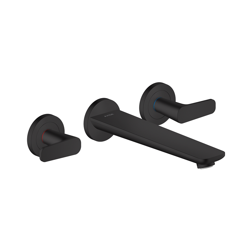 AXOR Citterio C 3-hole bath mixer for concealed installation wall-mounted, cubic cut - Matt Black