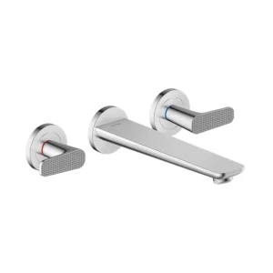 AXOR Citterio C 3-hole bath mixer for concealed installation wall-mounted, cubic cut -  Chrome
