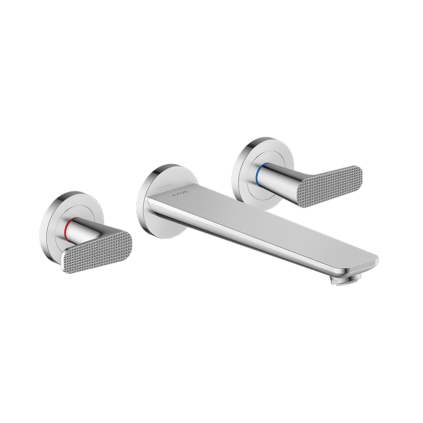 AXOR Citterio C 3-hole bath mixer for concealed installation wall-mounted, cubic cut - Chrome