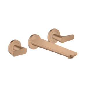 AXOR Citterio C 3-hole bath mixer for concealed installation wall-mounted, cubic cut -  Brushed Red Gold