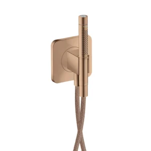 AXOR Citterio C Porter unit 120/120 softsquare with baton hand shower 2jet and textile shower hose -  Polished Red Gold