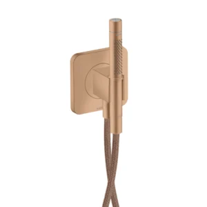 AXOR Citterio C Porter unit 120/120 softsquare with baton hand shower 2jet and textile shower hose -  Brushed Red Gold