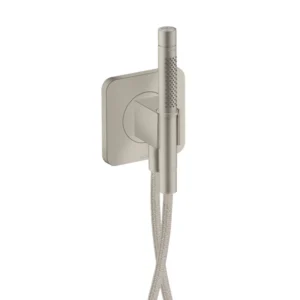AXOR Citterio C Porter unit 120/120 softsquare with baton hand shower 2jet and textile shower hose -  Stainless Steel Optic