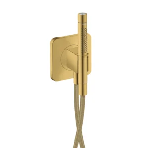 AXOR Citterio C Porter unit 120/120 softsquare with baton hand shower 2jet and textile shower hose -  Polished Gold Optic