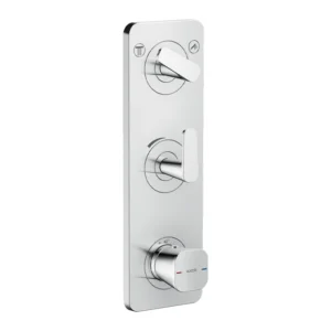 AXOR Citterio C Thermostatic module 380/120 for concealed installation with plate for 2 functions -  Chrome