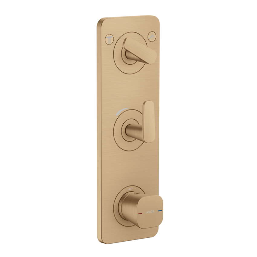 AXOR Citterio C Thermostatic module 380/120 for concealed installation with plate for 2 functions - Brushed Bronze