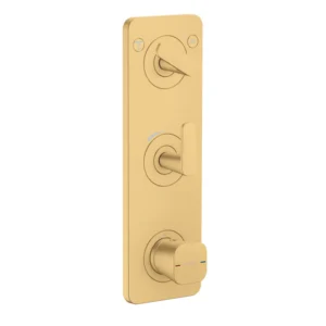 AXOR Citterio C Thermostatic module 380/120 for concealed installation with plate for 2 functions -  Brushed Gold Optic