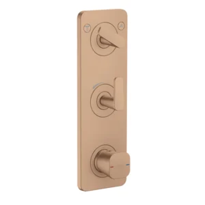 AXOR Citterio C Thermostatic module 380/120 for concealed installation with plate for 2 functions -  Brushed Red Gold