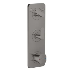 AXOR Citterio C Thermostatic module 380/120 for concealed installation with plate for 2 functions -  Polished Black Chrome