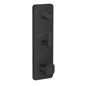 AXOR Citterio C Thermostatic module 380/120 for concealed installation with plate for 2 functions -  Matt Black