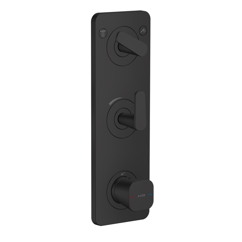 AXOR Citterio C Thermostatic module 380/120 for concealed installation with plate for 2 functions - Matt Black