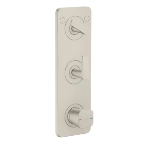 AXOR Citterio C Thermostatic module 380/120 for concealed installation with plate for 2 functions -  Stainless Steel Optic