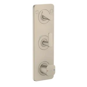 AXOR Citterio C Thermostatic module 380/120 for concealed installation with plate for 2 functions -  Brushed Nickel
