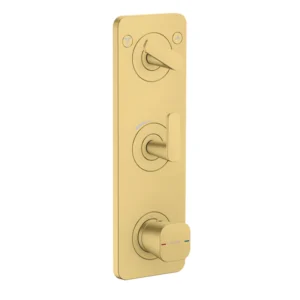 AXOR Citterio C Thermostatic module 380/120 for concealed installation with plate for 2 functions -  Polished Gold Optic