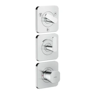 AXOR Citterio C Thermostatic module 380/120 for concealed installation with escutcheons for 3 functions -  Chrome